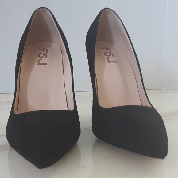 FSJ Trendy Pointed Toe High Heel Gold Metal Chain Pumps Sz 11 - Picture 8 of 10